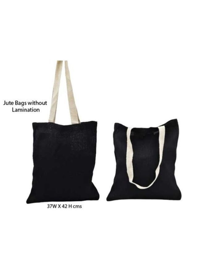 Fatio Set of 10 Eco-Friendly Jute Tote Bags – Reusable & Durable Shopping Bags with Cotton Handles - Image 3